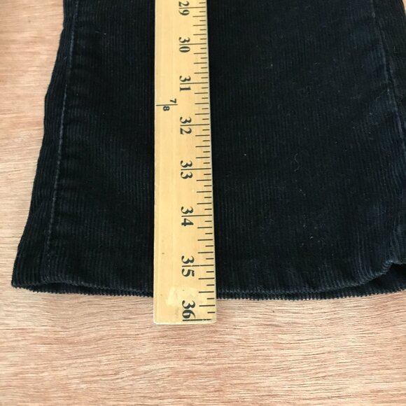 7 for All Mankind Flare Jeans Women 27 Black Low Rise Corduroy Hippie Preppy - Picture 6 of 13